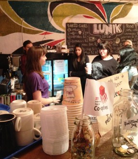 Vicky gives the volunteers a kitchen run-down.